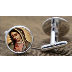 Boutons de manchettes représentant  Notre Dame de Guadalupe
