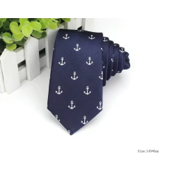 AQUILA  : L'invitation à l'élégance. Cravate bleue ancres de marine 